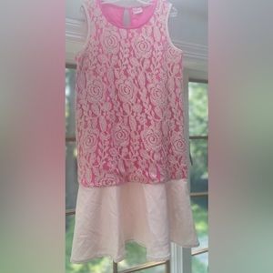Ted Baker Dress Lace Overlay Semi-Formal Party Pink Girl’s‎ 12